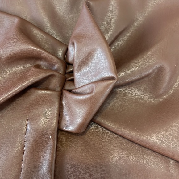 Princess Polly Sz 6 Noelle Faux Leather Brown Mini Skirt NWT - Picture 8 of 11